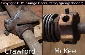 Homeowners beware when replacing Unsafe Crawford and McKee Garage Door Torsion Springs