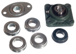 Garage door bearings and bearing plates