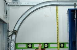 Residential garage door track radius